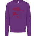 Chinese Zodiac Shengxiao Year of the Rat Mens Sweatshirt Jumper Purple