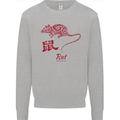Chinese Zodiac Shengxiao Year of the Rat Mens Sweatshirt Jumper Sports Grey