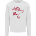Chinese Zodiac Shengxiao Year of the Rat Mens Sweatshirt Jumper White