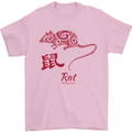 Chinese Zodiac Shengxiao Year of the Rat Mens T-Shirt Cotton Gildan Light Pink