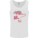 Chinese Zodiac Shengxiao Year of the Rat Mens Vest Tank Top White