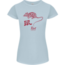 Chinese Zodiac Shengxiao Year of the Rat Womens Petite Cut T-Shirt Light Blue