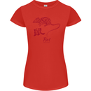 Chinese Zodiac Shengxiao Year of the Rat Womens Petite Cut T-Shirt Red