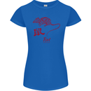 Chinese Zodiac Shengxiao Year of the Rat Womens Petite Cut T-Shirt Royal Blue