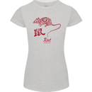 Chinese Zodiac Shengxiao Year of the Rat Womens Petite Cut T-Shirt Sports Grey