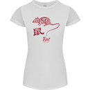 Chinese Zodiac Shengxiao Year of the Rat Womens Petite Cut T-Shirt White