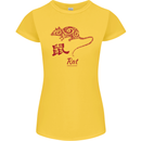 Chinese Zodiac Shengxiao Year of the Rat Womens Petite Cut T-Shirt Yellow