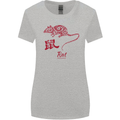 Chinese Zodiac Shengxiao Year of the Rat Womens Wider Cut T-Shirt Sports Grey