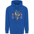 Chinese Zodiac Shengxiao Year of the Snake Childrens Kids Hoodie Royal Blue