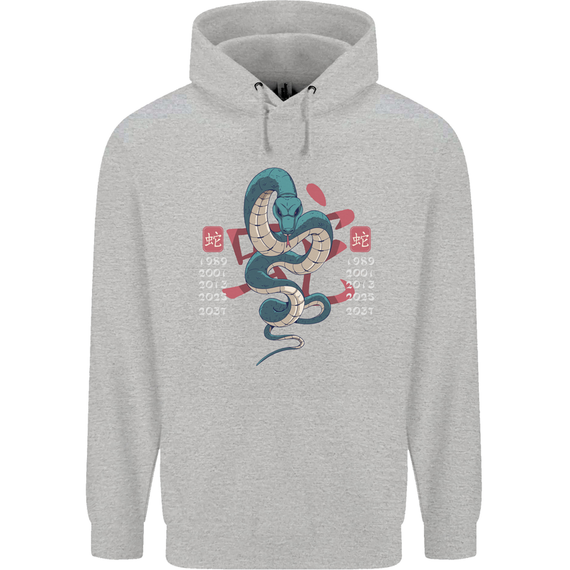 Chinese Zodiac Shengxiao Year of the Snake Childrens Kids Hoodie Sports Grey