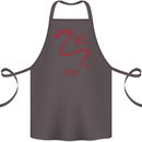 Chinese Zodiac Shengxiao Year of the Snake Cotton Apron 100% Organic Dark Grey