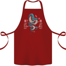 Chinese Zodiac Shengxiao Year of the Snake Cotton Apron 100% Organic Maroon