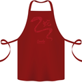 Chinese Zodiac Shengxiao Year of the Snake Cotton Apron 100% Organic Maroon