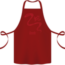 Chinese Zodiac Shengxiao Year of the Snake Cotton Apron 100% Organic Maroon