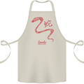 Chinese Zodiac Shengxiao Year of the Snake Cotton Apron 100% Organic Natural