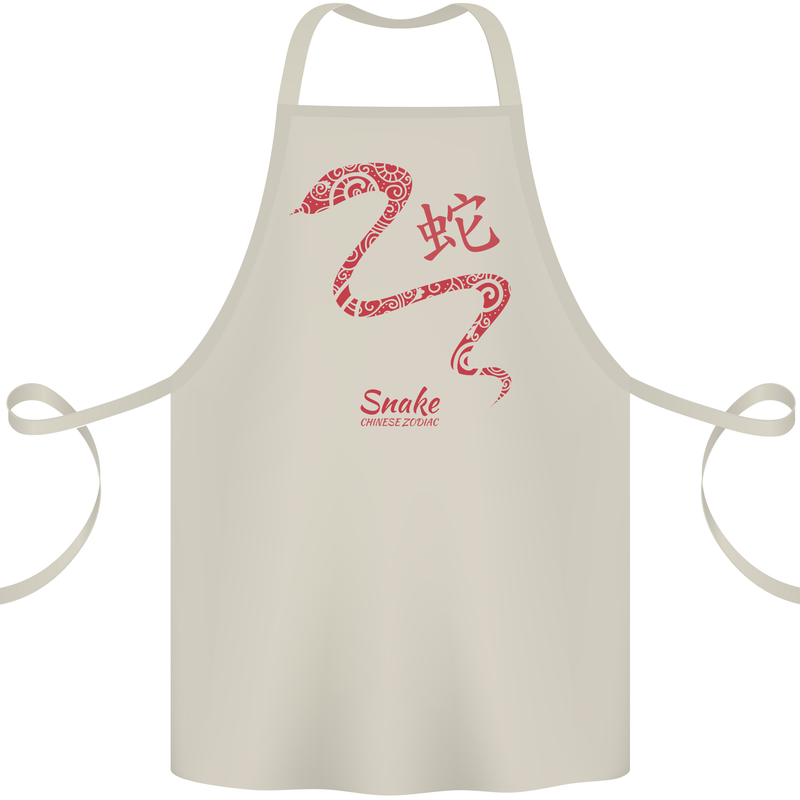 Chinese Zodiac Shengxiao Year of the Snake Cotton Apron 100% Organic Natural