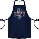 Chinese Zodiac Shengxiao Year of the Snake Cotton Apron 100% Organic Navy Blue