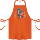 Chinese Zodiac Shengxiao Year of the Snake Cotton Apron 100% Organic Orange