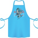 Chinese Zodiac Shengxiao Year of the Snake Cotton Apron 100% Organic Turquoise