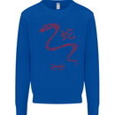 Chinese Zodiac Shengxiao Year of the Snake Kids Sweatshirt Jumper Royal Blue