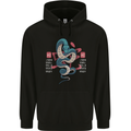Chinese Zodiac Shengxiao Year of the Snake Mens 80% Cotton Hoodie Black