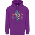 Chinese Zodiac Shengxiao Year of the Snake Mens 80% Cotton Hoodie Purple