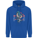 Chinese Zodiac Shengxiao Year of the Snake Mens 80% Cotton Hoodie Royal Blue