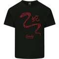 Chinese Zodiac Shengxiao Year of the Snake Mens Cotton T-Shirt Tee Top Black