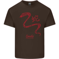 Chinese Zodiac Shengxiao Year of the Snake Mens Cotton T-Shirt Tee Top Dark Chocolate