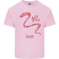 Chinese Zodiac Shengxiao Year of the Snake Mens Cotton T-Shirt Tee Top Light Pink