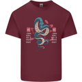Chinese Zodiac Shengxiao Year of the Snake Mens Cotton T-Shirt Tee Top Maroon