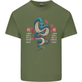 Chinese Zodiac Shengxiao Year of the Snake Mens Cotton T-Shirt Tee Top Military Green