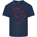 Chinese Zodiac Shengxiao Year of the Snake Mens Cotton T-Shirt Tee Top Navy Blue