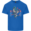 Chinese Zodiac Shengxiao Year of the Snake Mens Cotton T-Shirt Tee Top Royal Blue