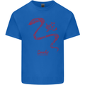 Chinese Zodiac Shengxiao Year of the Snake Mens Cotton T-Shirt Tee Top Royal Blue