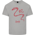 Chinese Zodiac Shengxiao Year of the Snake Mens Cotton T-Shirt Tee Top Sports Grey