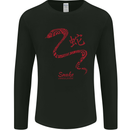 Chinese Zodiac Shengxiao Year of the Snake Mens Long Sleeve T-Shirt Black
