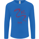 Chinese Zodiac Shengxiao Year of the Snake Mens Long Sleeve T-Shirt Royal Blue