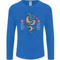 Chinese Zodiac Shengxiao Year of the Snake Mens Long Sleeve T-Shirt Royal Blue