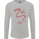 Chinese Zodiac Shengxiao Year of the Snake Mens Long Sleeve T-Shirt Sports Grey