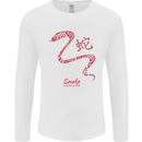 Chinese Zodiac Shengxiao Year of the Snake Mens Long Sleeve T-Shirt White