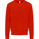 Chinese Zodiac Shengxiao Year of the Snake Mens Sweatshirt Jumper Bright Red