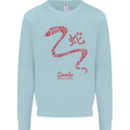 Chinese Zodiac Shengxiao Year of the Snake Mens Sweatshirt Jumper Light Blue