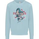 Chinese Zodiac Shengxiao Year of the Snake Mens Sweatshirt Jumper Light Blue