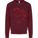 Chinese Zodiac Shengxiao Year of the Snake Mens Sweatshirt Jumper Maroon