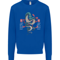 Chinese Zodiac Shengxiao Year of the Snake Mens Sweatshirt Jumper Royal Blue