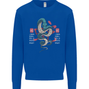 Chinese Zodiac Shengxiao Year of the Snake Mens Sweatshirt Jumper Royal Blue
