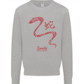 Chinese Zodiac Shengxiao Year of the Snake Mens Sweatshirt Jumper Sports Grey