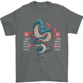 Chinese Zodiac Shengxiao Year of the Snake Mens T-Shirt Cotton Gildan Charcoal