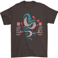Chinese Zodiac Shengxiao Year of the Snake Mens T-Shirt Cotton Gildan Dark Chocolate